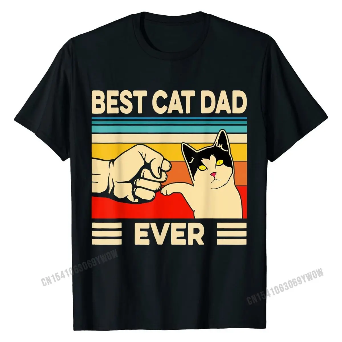 Camiseta de algodón para hombres, prenda de vestir, con diseño divertido de gato, papá y padre, regalo del Día del Padre