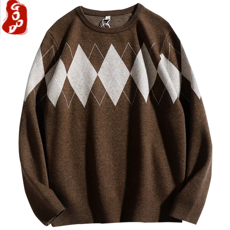 Мужской свитер 2021 пуловер в Корейском стиле вязаные свитера с длинным рукавом
