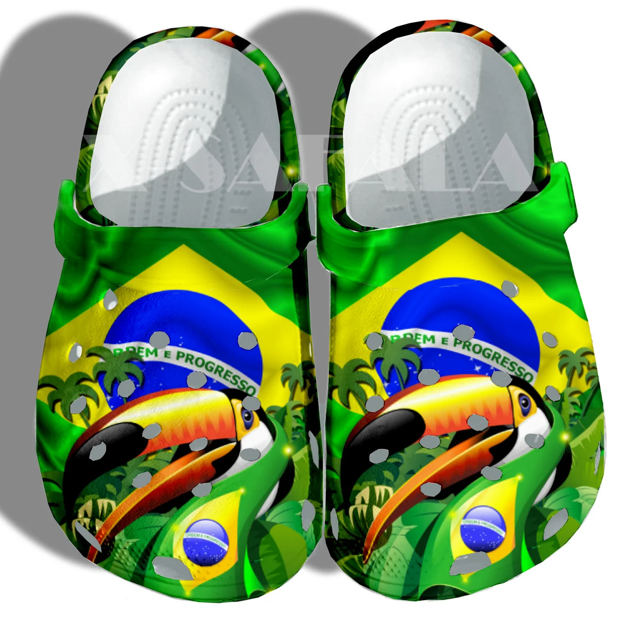 

Пляжные тапки для сада и пляжа, легкие сандалии в бразильском стиле с 3D-принтом, флаг Бразилии, для взрослых, мужчин и женщин, для прогулок, 6