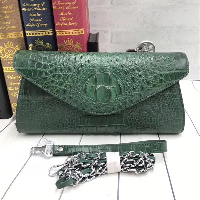 Женский клатч конверт из натуральной крокодиловой кожи экзотическая сумочка на