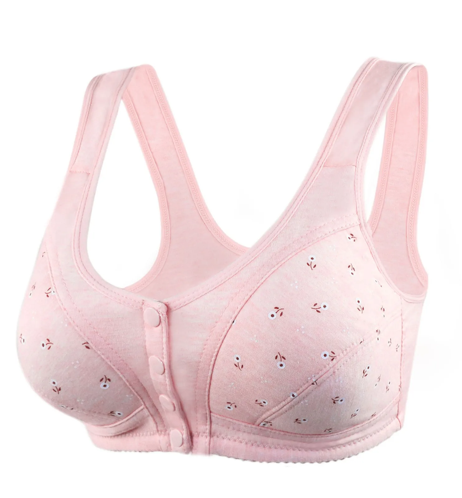 

2021 Women's Large Size Seamless Bra Lace Adjustable Sports Wear Underwear Front Closure Extra-elastic Breathable Lace Trim Bra