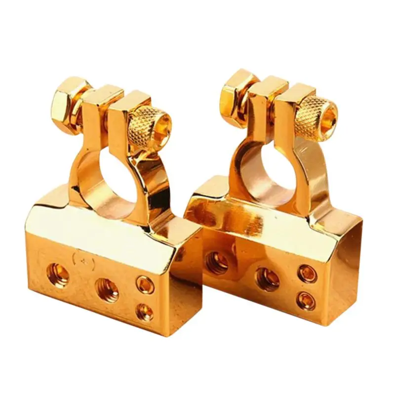 

1 пара позолоченных клемм автомобильного аккумулятора положительный/отрицательный разъем автомобильного аккумулятора крышки аккумулятор...