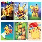 Набор для алмазной живописи сделай сам, набор для алмазной вышивки с мультяшным аниме рисунком Пикачу, полное сверление, наборы для вышивки крестиком, художественный Настенный декор Zs124