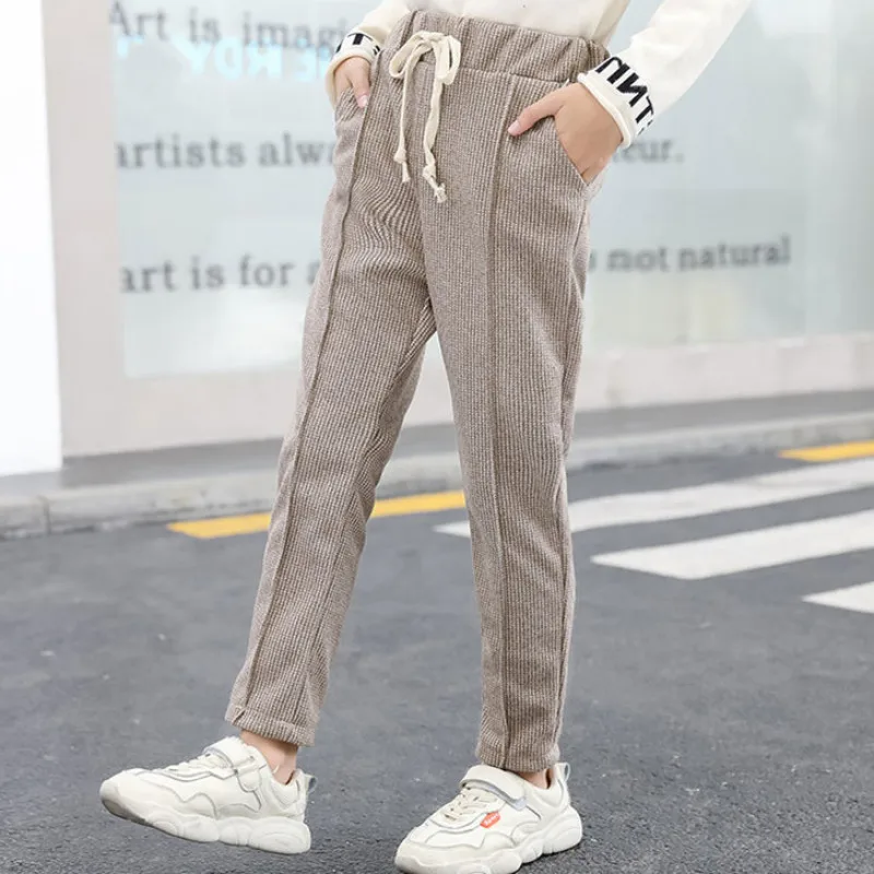 HziriP/Коллекция 2020 года сезон зима весна повседневные брюки для девочек теплые из