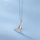 Женское минималистичное ожерелье с подвеской хвост русалки из серебра 925 пробы с фианитами