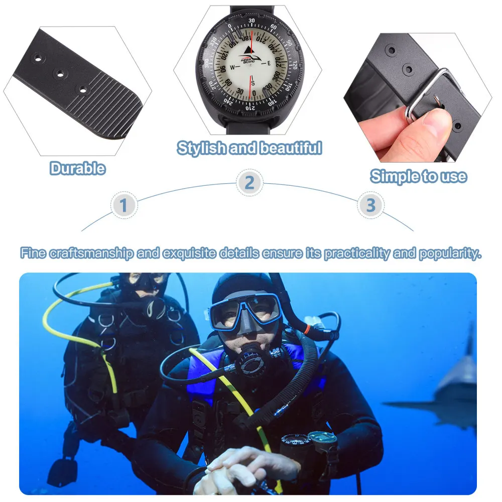 

1pc Underwater Luminous Compass Watcher Balance Compass Waterproof Compass