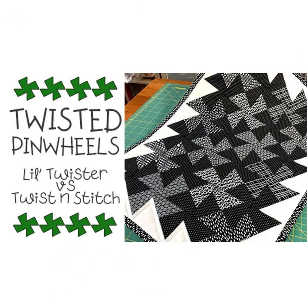 

Plastic Twist Stitch Ruler Pinwheel Block Sewing Quilting Template DIY Supplies