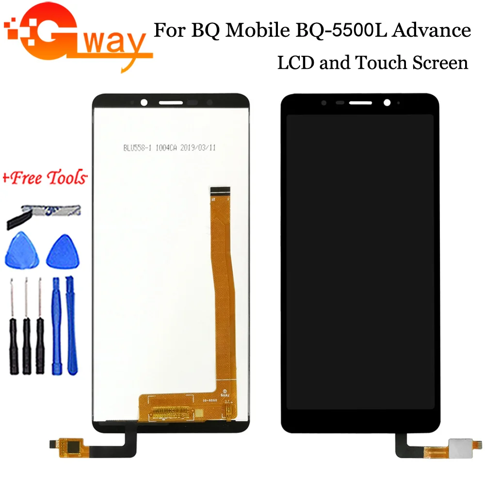 5 45 for bq mobile bq 5500l advance bq 5500l lcd display touch screen digitizer assembly phone repair parts with toolsadhesive free global shipping