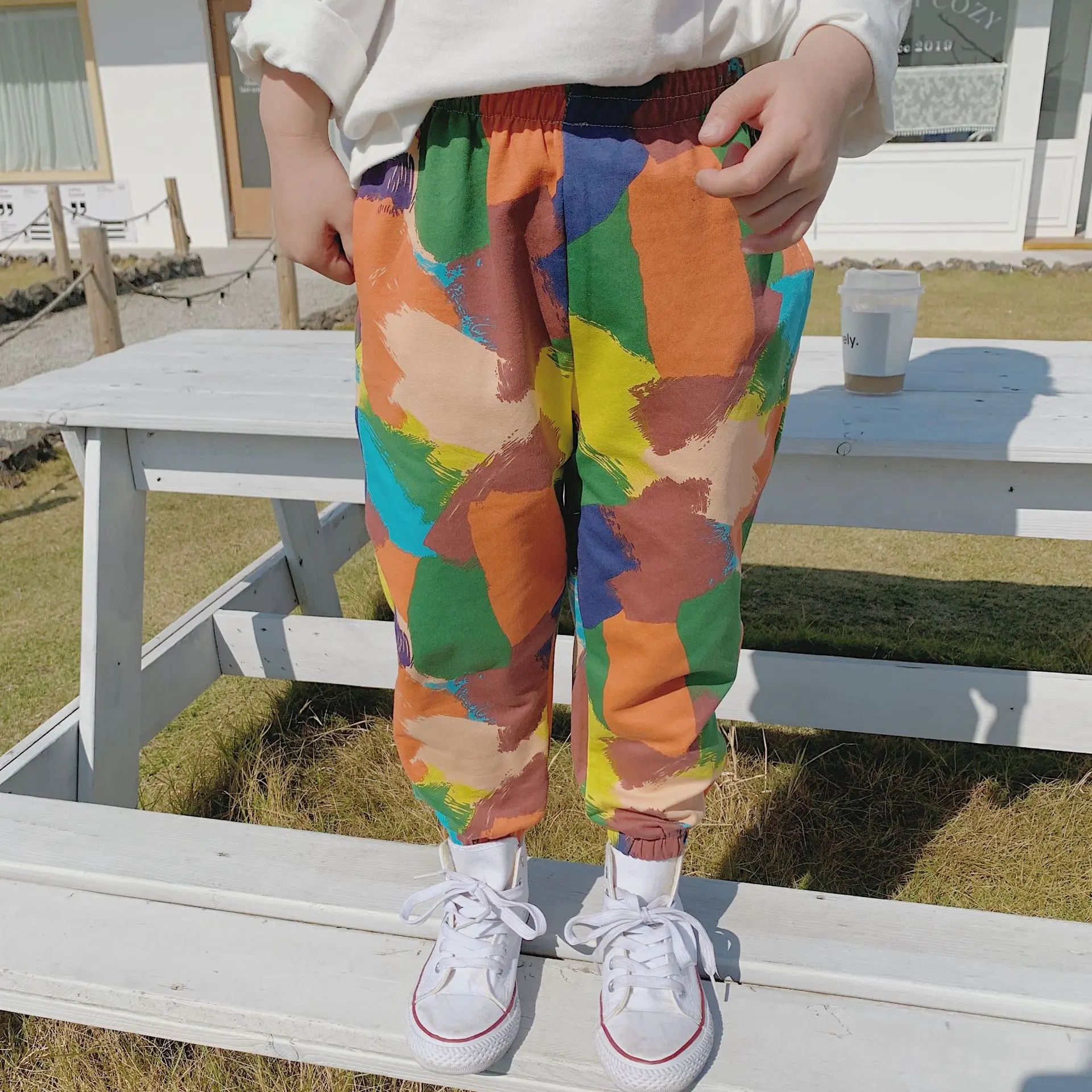 Модные камуфляжные штаны для девочек на весну осень хлопковые цветные