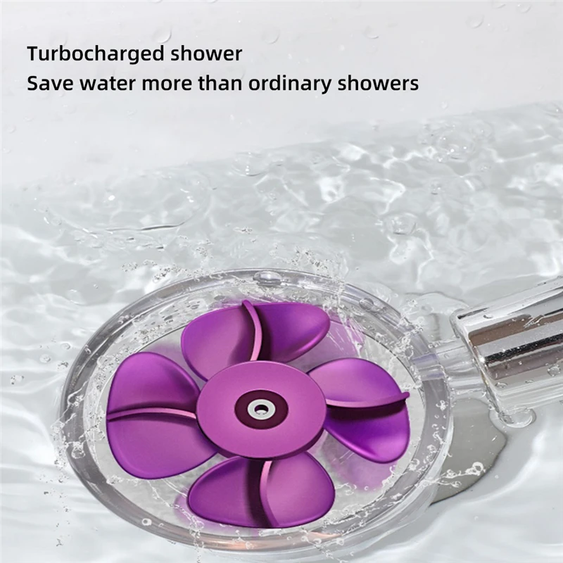 360 Degree High Powerful Shower Head Handheld Turbocharged Fan Drive Nozzle Rainfall Bathroom Accessories |