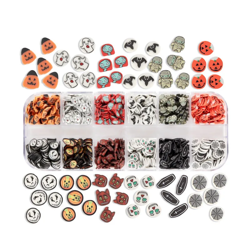 

Halloween Polymer Clay Slices UV Resin Jewelry DIY Nail Design Creepy Cute Embellishments for Resin Shaker DIY Shaker Making
