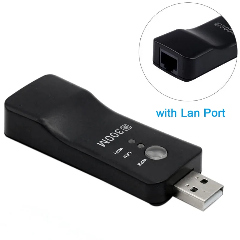 AM05 USB ТВ Wi Fi донгл адаптер 300 Мбит/с универсальной беспроводной приемник RJ45 WPS для