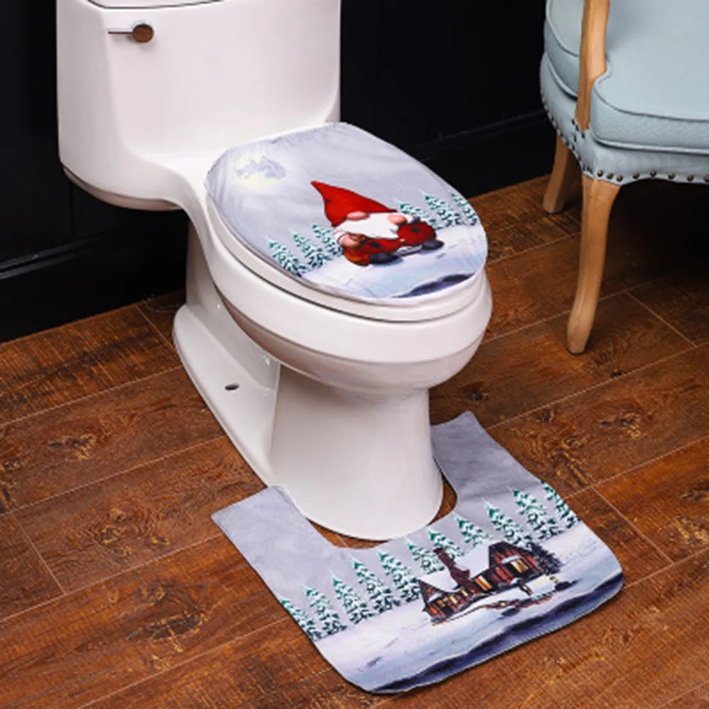 

Toilet Lid Cover Bathroom Bath Mat Accessories Flannel Soft High Quality
