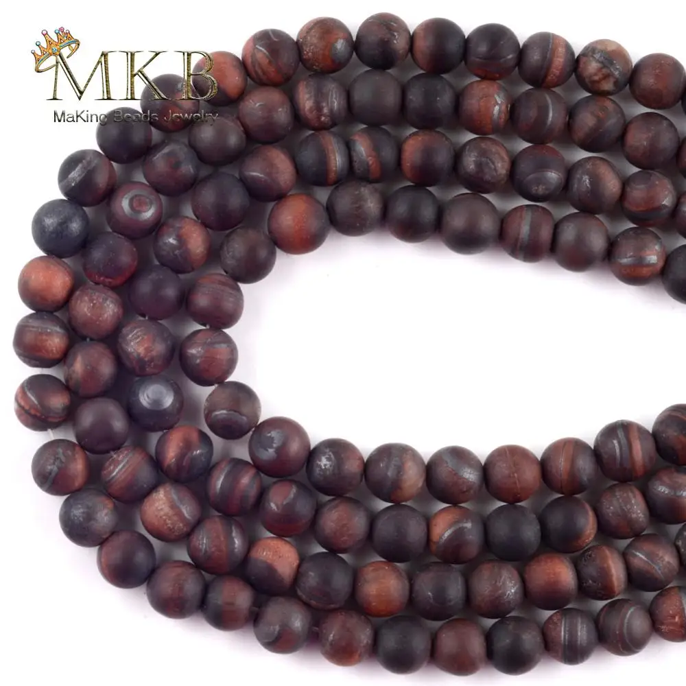 

Натуральный Матовый полированный Материал AB + красный тигровый Камень Круглые бусины для изготовления ювелирных изделий распорные бусины 4...