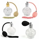 Винтажный Прозрачный флакон для духов, 80 мл, желтыйрозовыйчерный, длинныйкороткий распылитель, многоразовые флаконы 18 мм