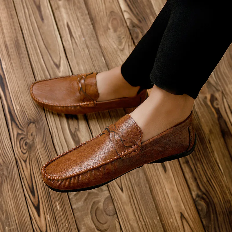 

Brand Men Casual Loafers Moccasins Men Shoes Casual High Quality Pu Leather Breathable Slip on Boat Shoe Men Chaussures Hommes