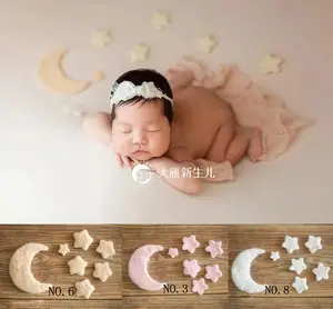 Реквизит для фотосъемки новорожденных шерстяной фетр Луна Звезда ручная работа Детская фотография реквизит звезда для фотостудии Аксессуары для детской фотосъемки