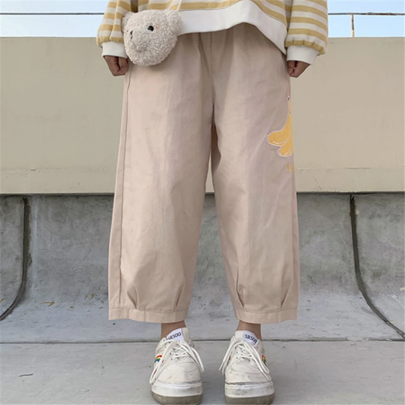 

Women's Cotton Japanese Style Soft Girl Pants Korean Style Loose Ins All-Matching Straight Wide Leg Casual Bloomers Autumn and