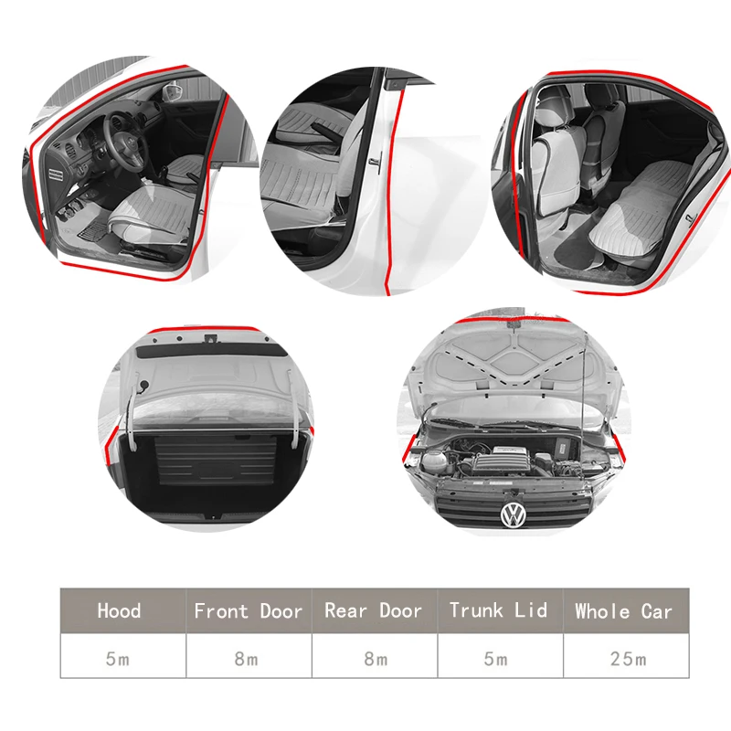 1 м двери автомобиля резиновые уплотнительные полоски B Тип Шум изоляции