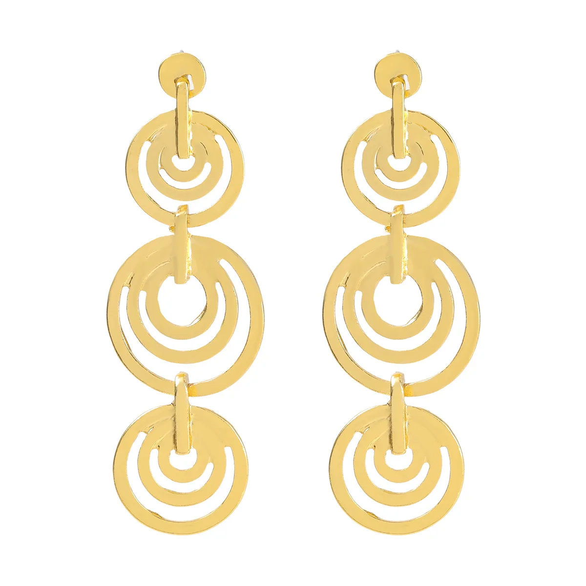 

2021 New Simple Creative Metal Multilayer Round Earrings Female Creative Popular Banquet Jewelry Accessories