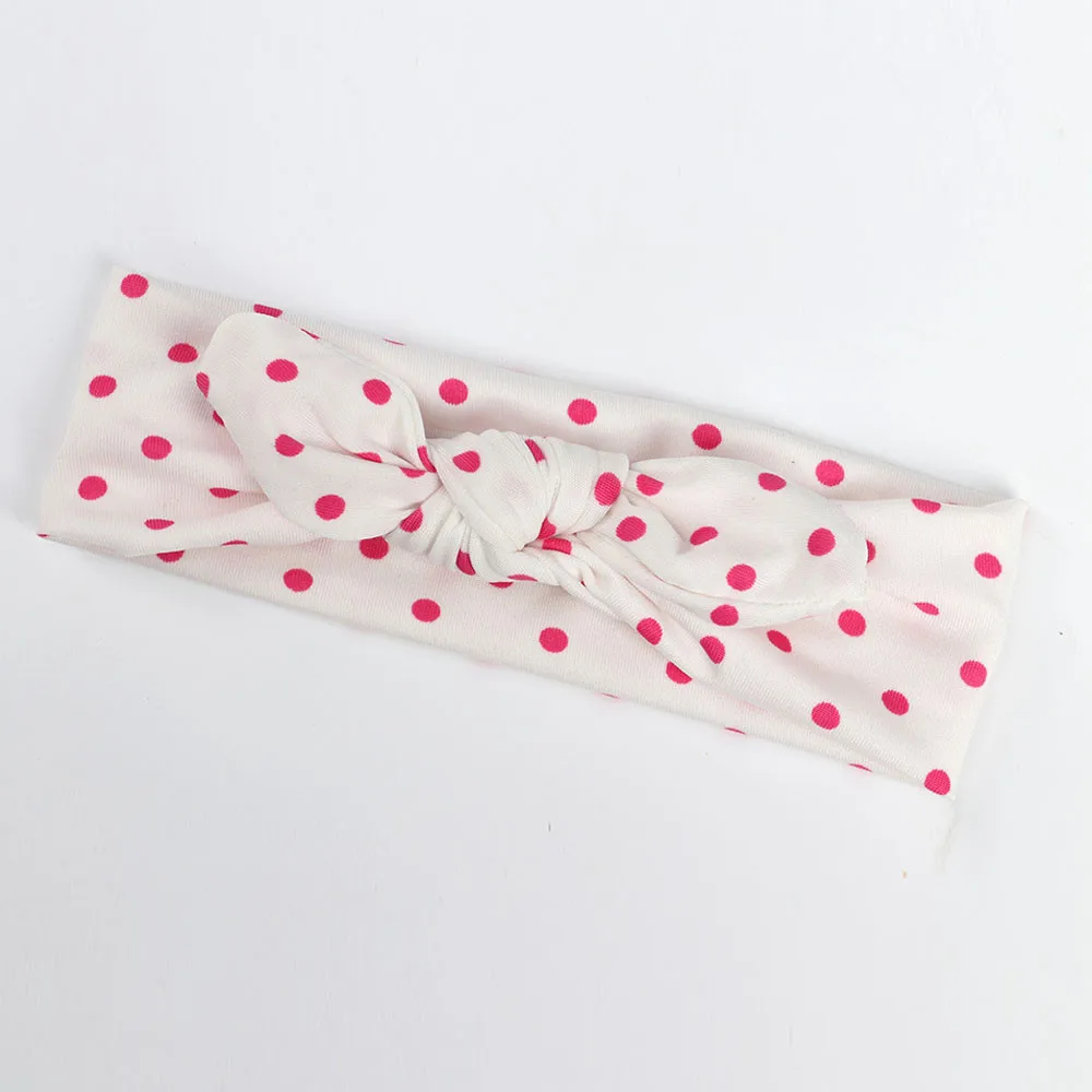Детская повязка на голову с заячьими ушками резинка для волос тюрбан бантом