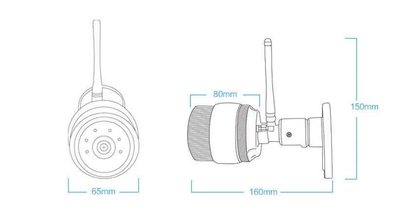 HD Беспроводной Пуля IP Security Камера 720 P для внутреннего или открытый двойной Wi Fi