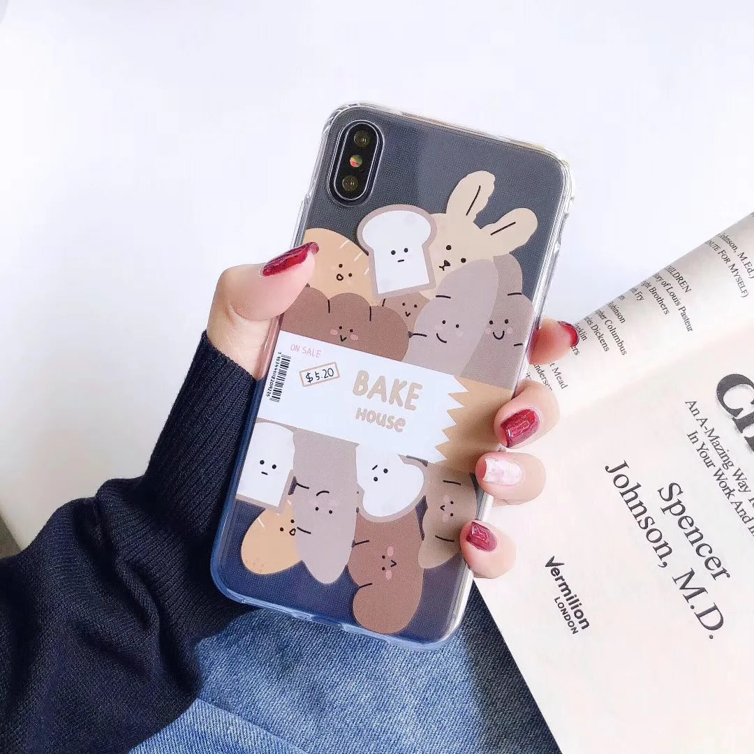 INS простой милый хлеб для тостов Банни чехол для телефона iphone 11 pro MAX Xs MAX XR X 6 6s 7 8 plus забавная выпечка мягкая ТПУ задняя крышка