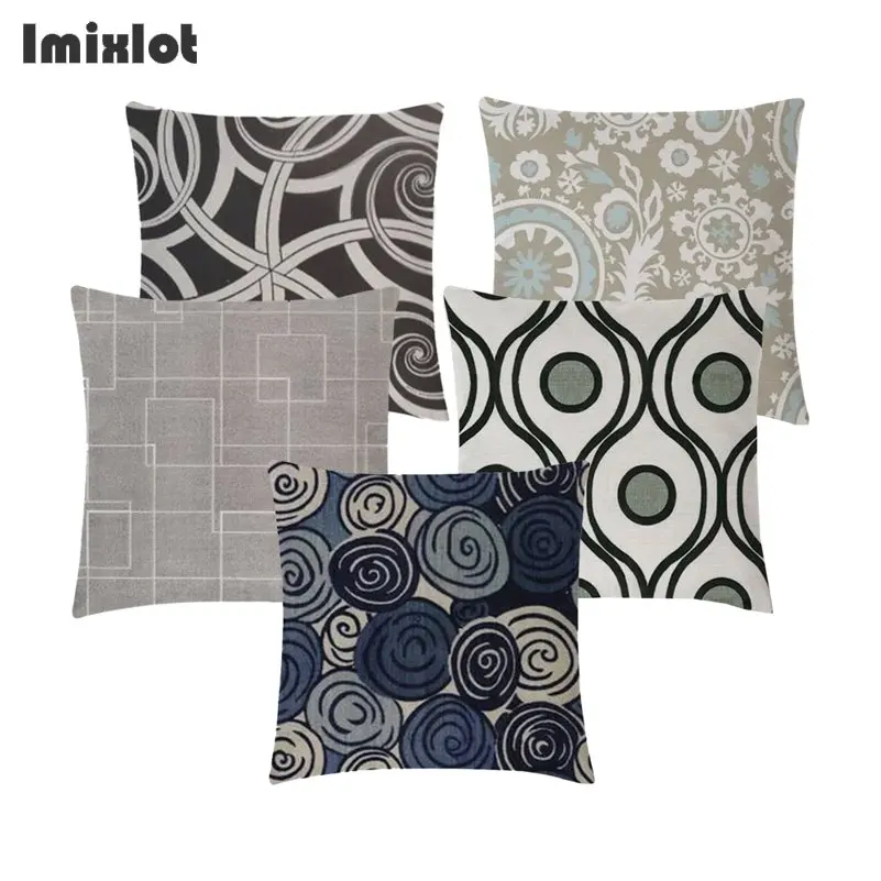 

Fashion Geometric Cushion Cover Black White Gray Throw Pillow Case for Sofa Home Decor Car Chair Bed Decorative Pillowcase Q0503