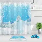 Занавеска для душа с изображением сказочного льда и снега, декоративная Водонепроницаемая Штора для ванной из полиэстера, с героями мультфильмов, s-Girl