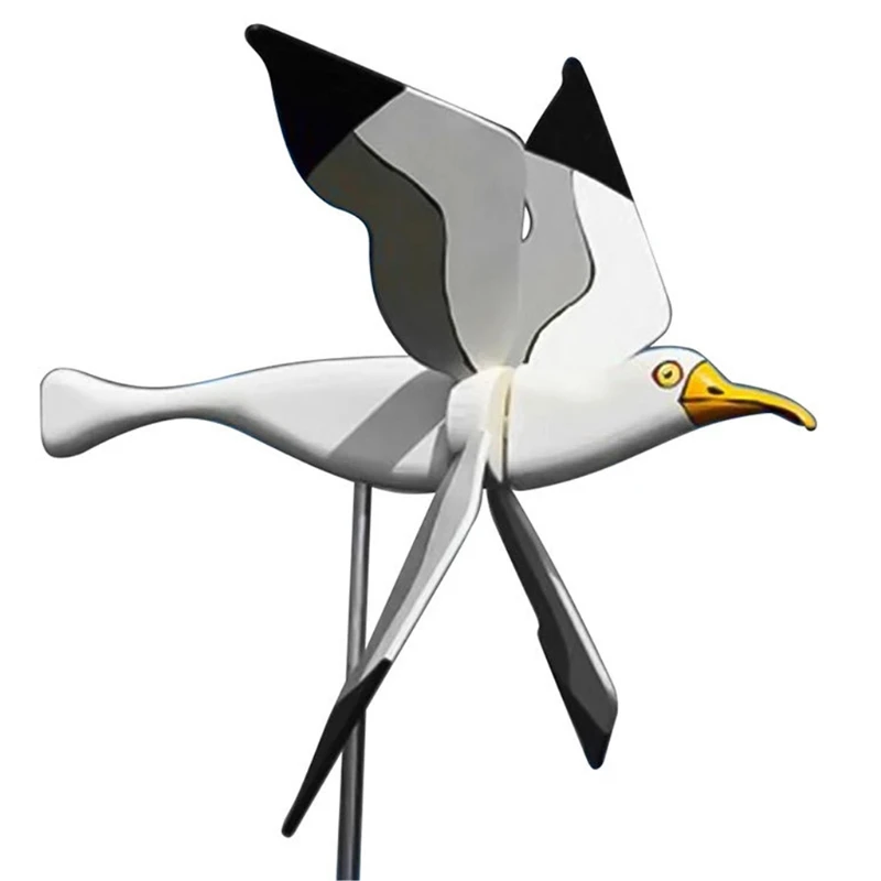 

H7JB Asuka Series Seagulls Whirligig Windmill Stake Flying Bird Wind Spinner for Garden Lawn Yard Decoration