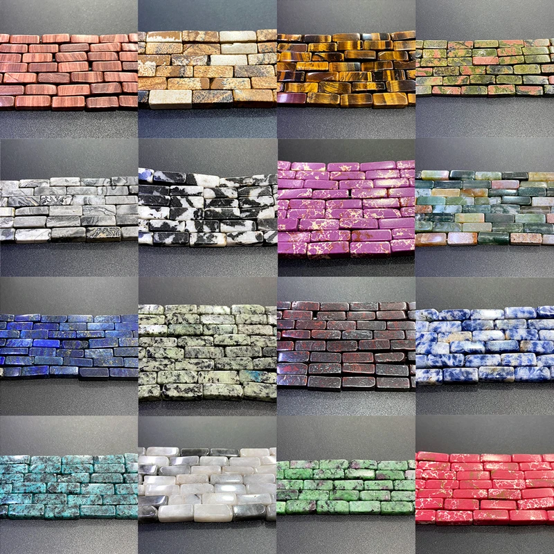 

15.5" Wholesale Cylinder Beads Natural Amazonite Rectangle Beads 4*4*13mm Centered Drilled Tube Beads For DIY Making Jewelry