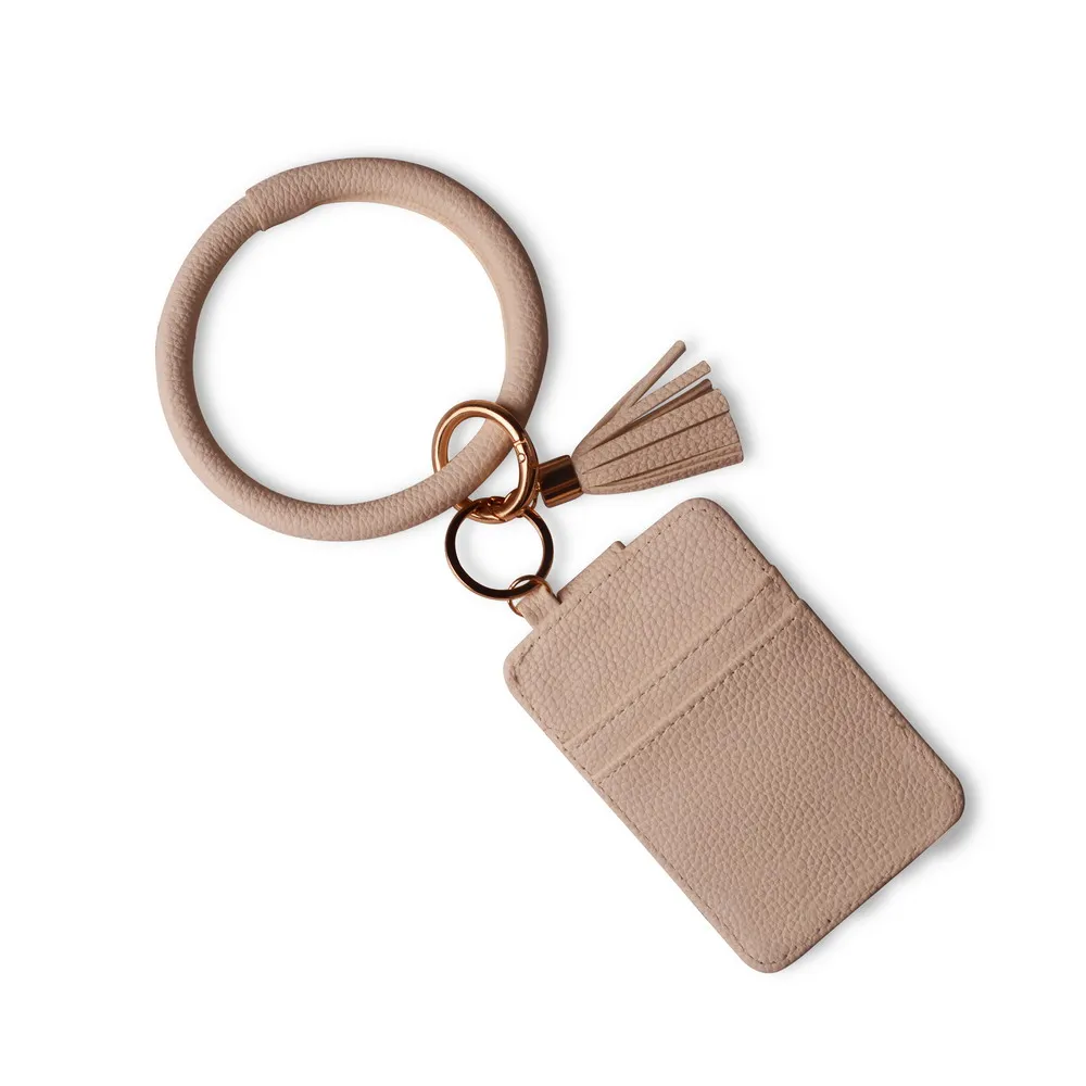 

Rainbery 2021 New Hot Sell Keychain Bag for Women Men O Wallet PU Leather Tassel Card Bag Snake Bracelet Keychain Jewelry