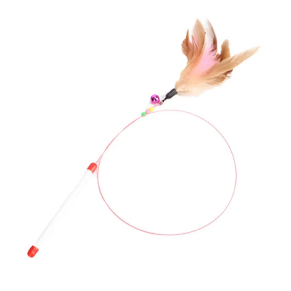 Веселая кошка перо свисающий колокольчик палочка Дразнилка игрушка для домашних