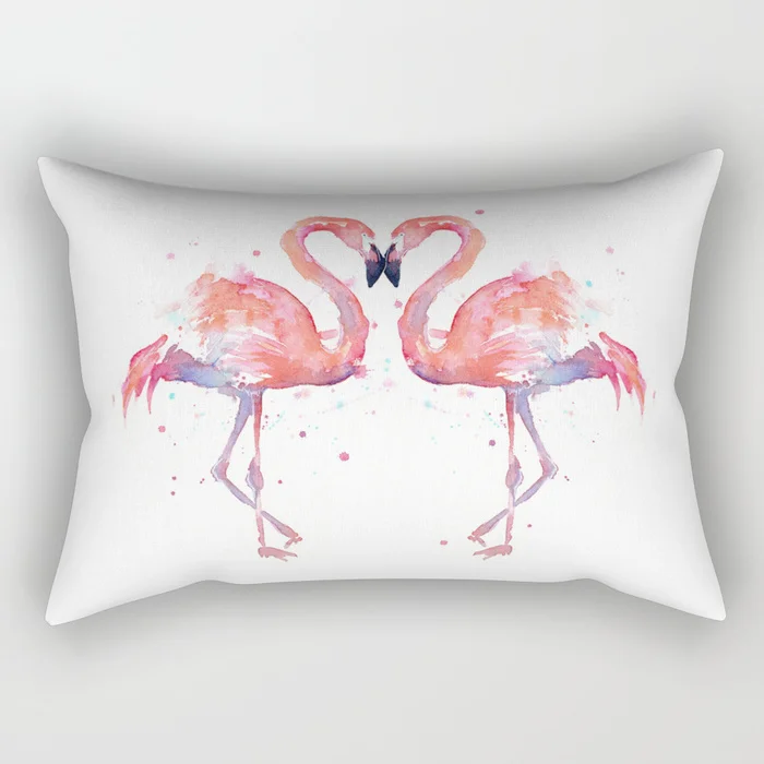 Тропические модные красивые наволочки с принтом Фламинго прямоугольные