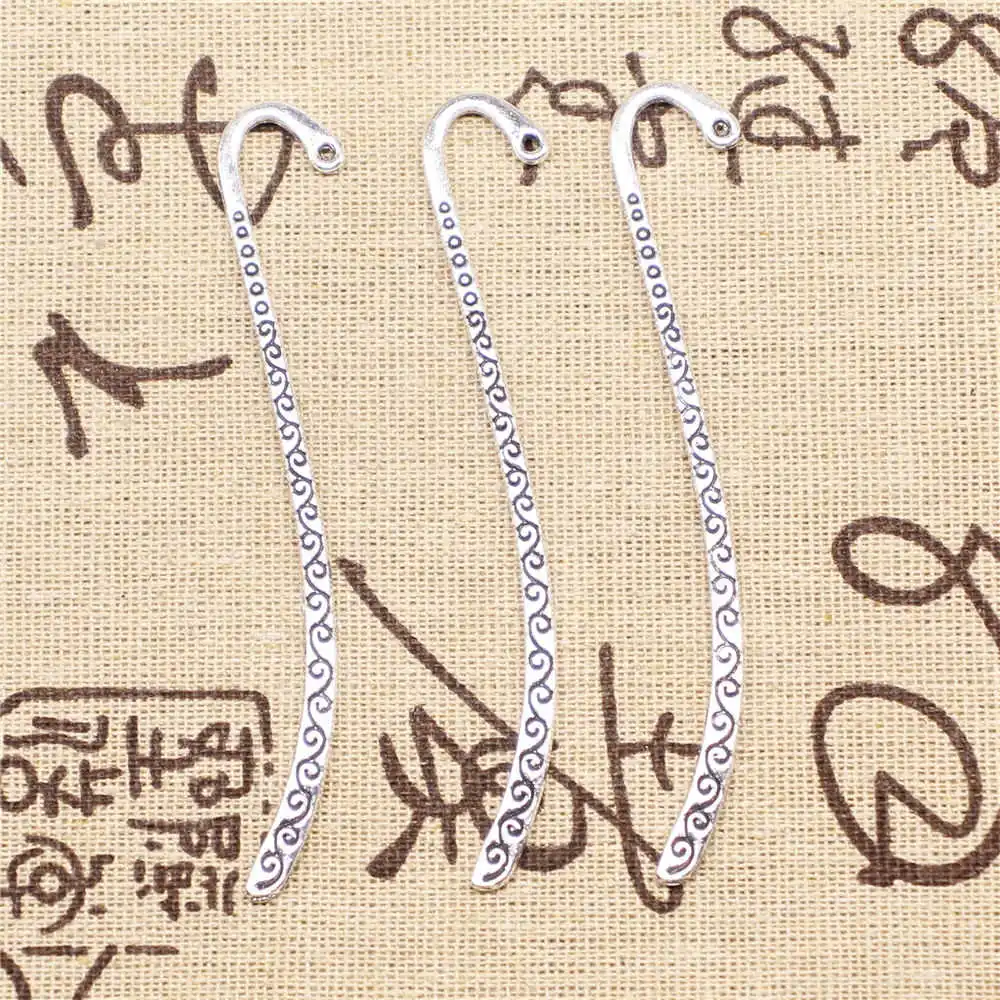 

5pcs 86x14mm antique silver color Engraved bookmarks jewelry components