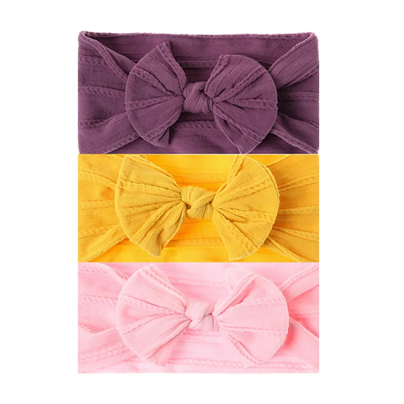 

3pcs/set Baby Hair Band Set For Girls Bow Elastic Headbands Twisted Cable Design Turban Kids Headware Baby Hair Accessories