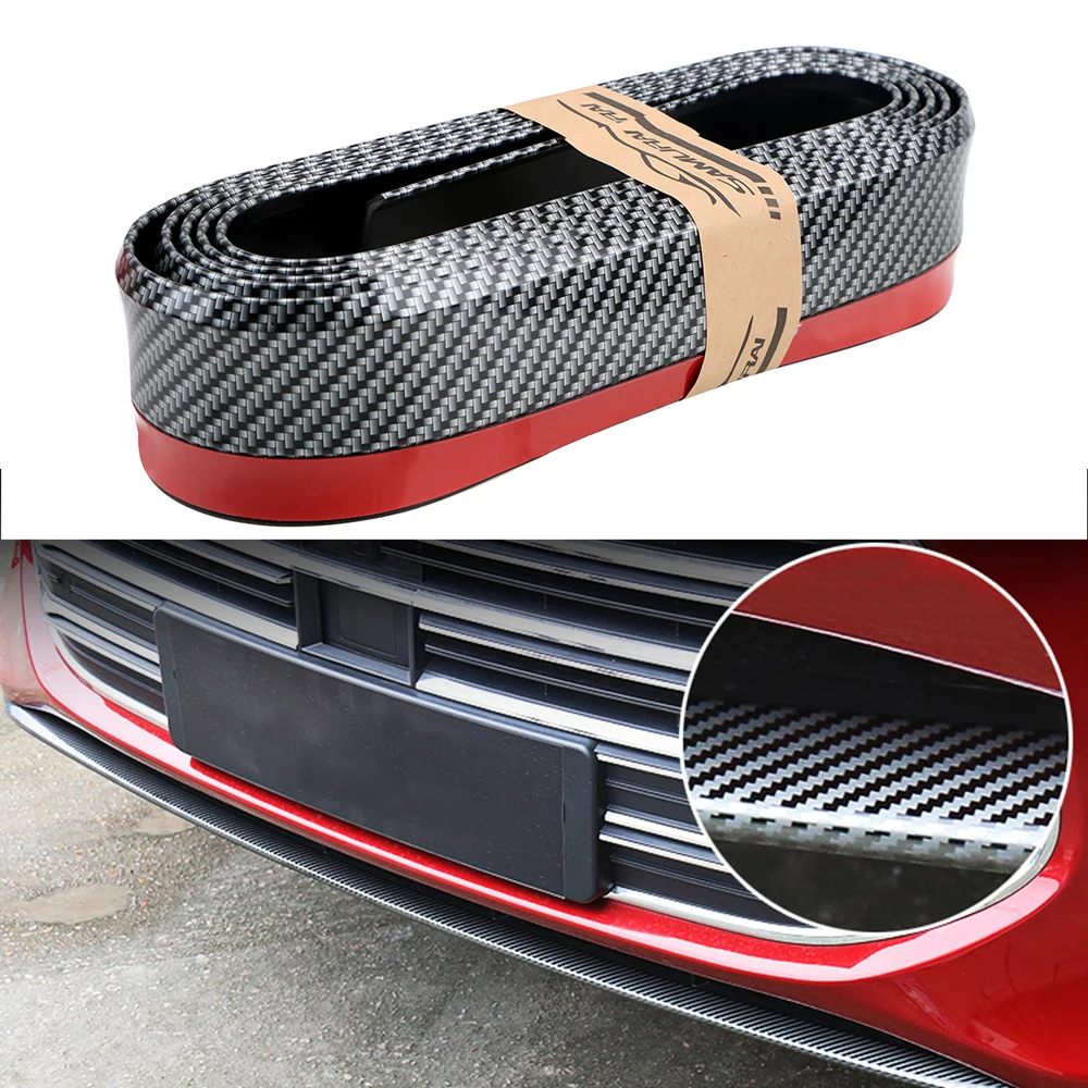 

2.5m Scratch Resistant Car Front Lip Bumpers Decorate Carbon Fiber Rubber Lip Width Strip Car Bumper Lip Strip Protectors
