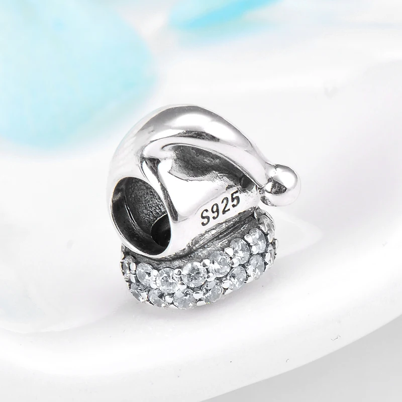 2018 Crystal zircon Christmas Hat Hot DIY Bracelets Jewelry making Beads Fit Original fine Charm Bracelet 925 Sterling Silver | Украшения и