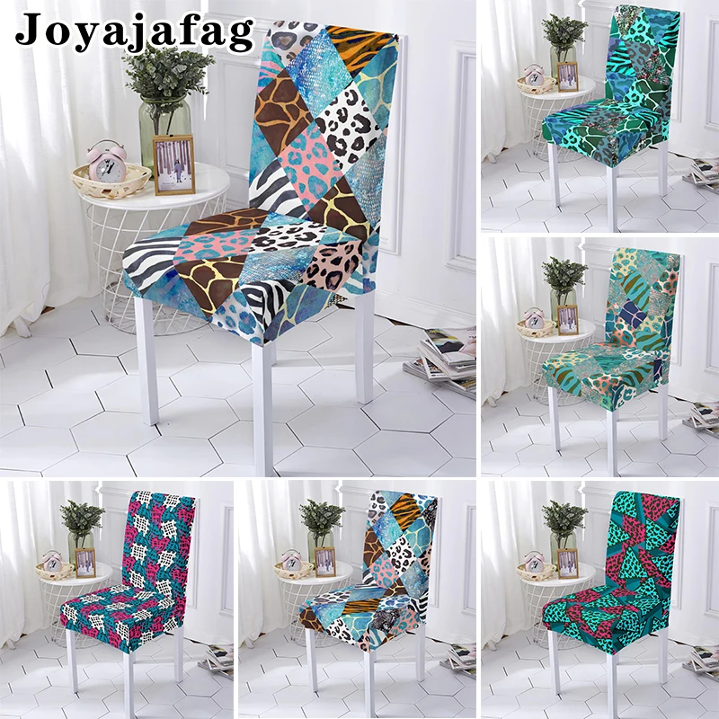 

Fashion Geometric Stretch Dining Chair Cover Washable Elastic Seat Covers Case For Wedding Hotel Banquet Living Room Decor
