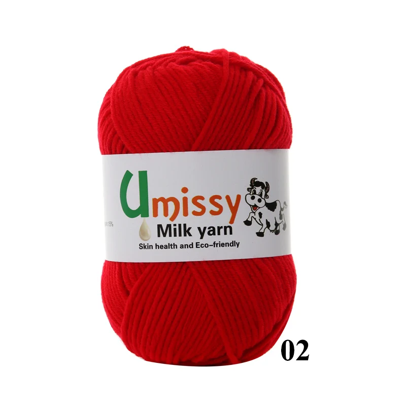 02 Red 10pcs 10 шт. пряжа для вязания распродажа Молоко Хлопок Вязание Пряжа Мягкие Теплые Детские Пряжа для Ручного Вязания 500 г/компл - Цвет: 02 Red 10pcs