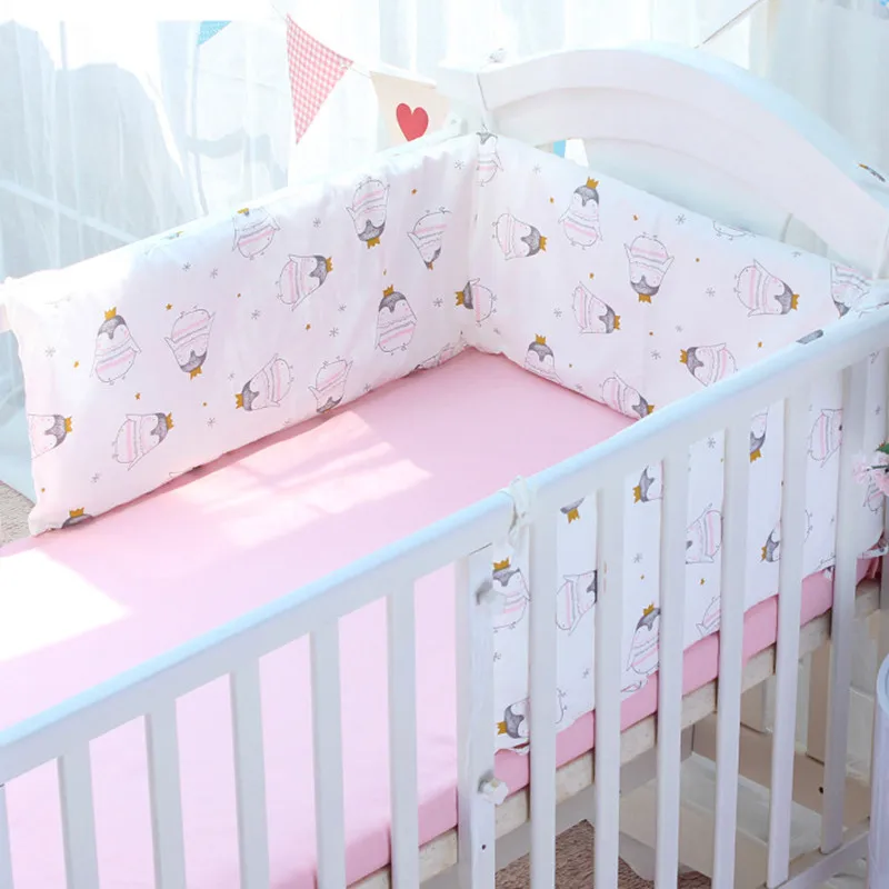 

2020 Colorful Cartoon Baby Bed Bumpers One-Piece Newborns Cot Protector Crib Bedding Set Infant Safe Cushion Bedding Long Bumper