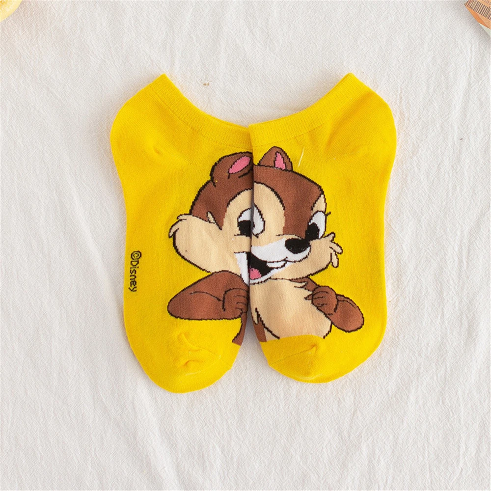 Disney 5 Pair Mickey Minnie Donald Daisy Socks Chip Girl Warm Cartoon Comfortable Breathable Cotton Harajuku Socks