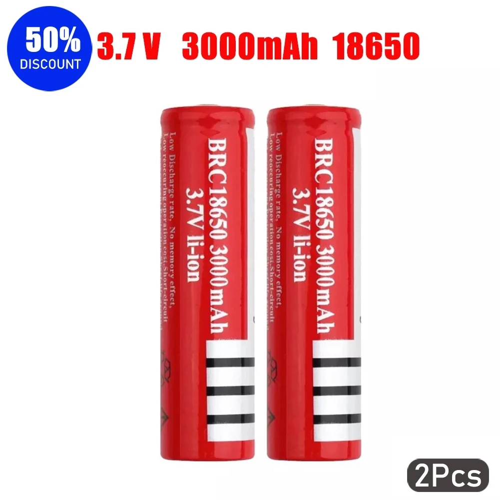 

2PCS YCDC 18650 Lithium Battery 3.7V Volt 3000mah BRC 18650 Rechargeable Battery Li-ion Lithium Battery For Power Bank Torch