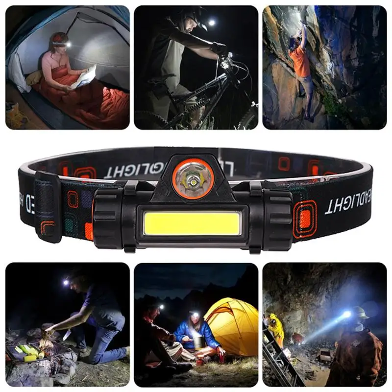 

38000LM COB LED Headlamp Waterproof Headlight USB Rechargeable Head Lamp Built-in Battery Head Torch Powerful Head Light