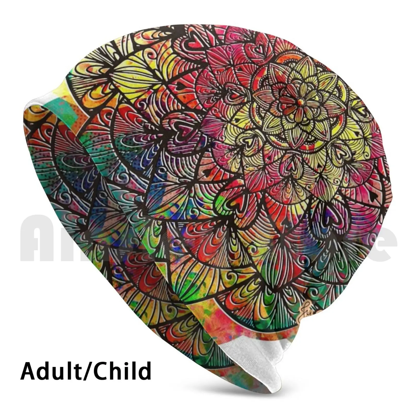 

Шапка-бини Om Namah Shivaya вязаная шапка хип-хоп мантра Йога Om Omnamahshivaya цветная Мандала яркие руки