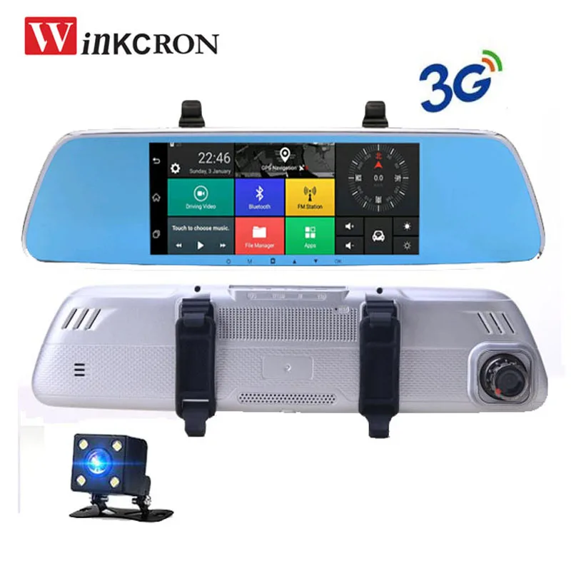 3G Автомобильное зеркало заднего вида 7 &quotDVR камера GPS Android 5 0 четырехъядерный