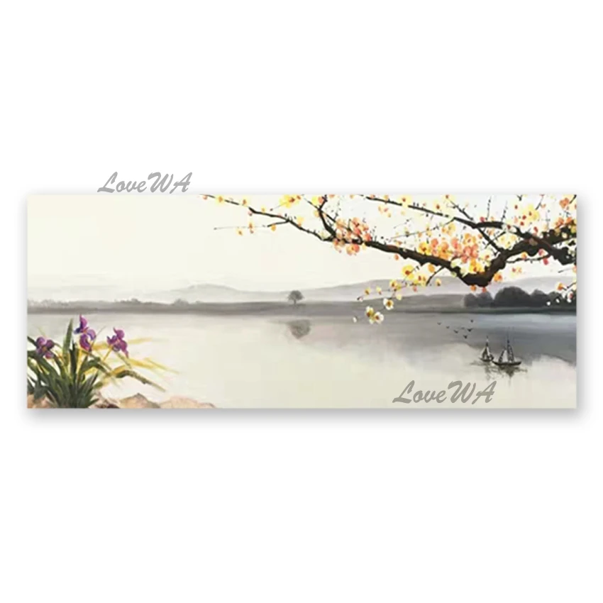 

Modern Art Newest Abstract Plum Flower Oil Painting Canvas Wall Picture 100% Hand-painted Chinese Style Painting Artwork