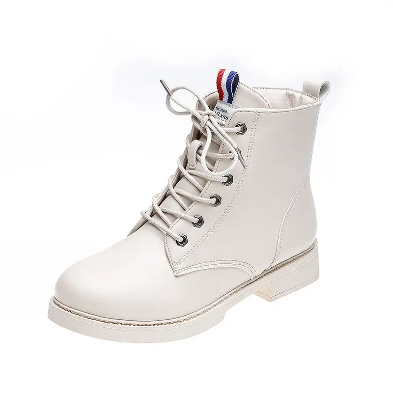 Женские мотоциклетные ботинки с пряжкой ботильоны в британском стиле на низком