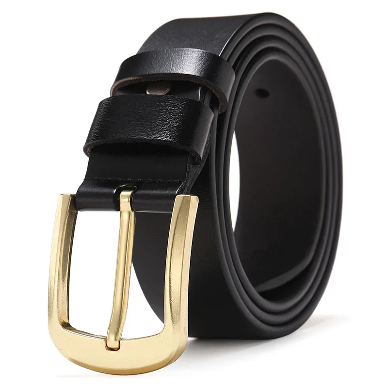 

2019 Designer Brand Male Cowhide Belts Genuine Leather Men Belt High Quality Wide Pin Buckle Cow Genuine Leather drop shipping