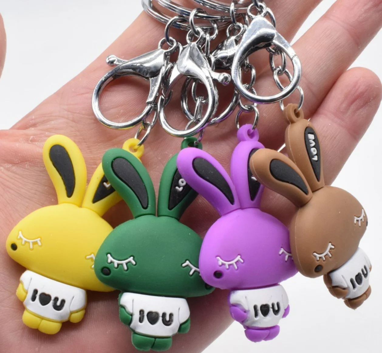 

Keyring Accessories Wallet Backpack Pendant Soft Glue Fashion Keychain Cartoon Bunny Key Holder Nice Gift For Wedding Party
